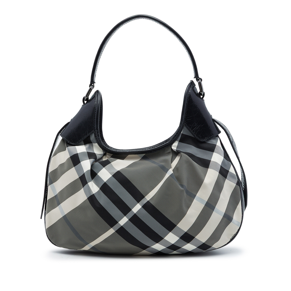 Pre-Loved Burberry Beat Check Nylon Brooklyn Hobo